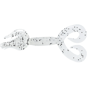 Yamamoto 5" Double Tail Hula Grub Clear W/Lg Blk Flk