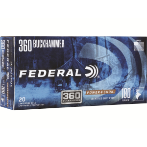 Federal Power-Shok 360 Buckhammer Ammo 180 Grain Jacketed Soft Point Case of 200 (10 Boxes of 20) - Federal Premium