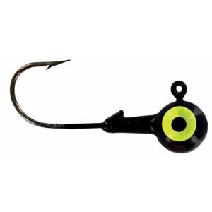 Big Bite Baits Double Dot 1 Color 1/32oz Round Ball Jighead Black