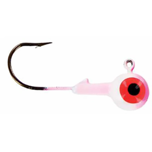 Big Bite Baits Double Dot 2 Color 1/32oz Round Ball Jighead Pink/White