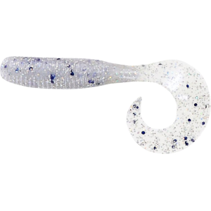 Yamamoto Single Tail Grub Blue Pearl W/Large Black & Hologram Flake