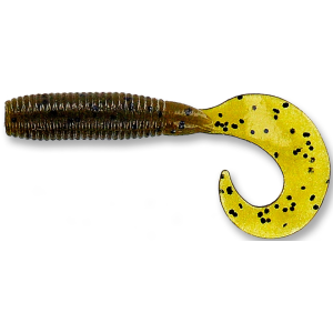 Yamamoto 4'' Single Tail Grub Grn Pumpkin/Blk Flk