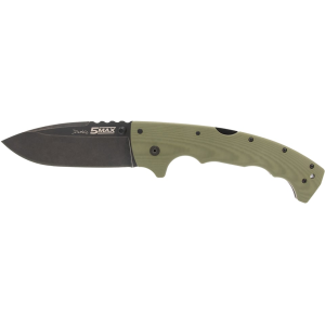 Cold Steel 5-Max Elite Pocket Knife 5" Drop Point CPM S35VN Black Stonewash Blade G-10 Handle Green
