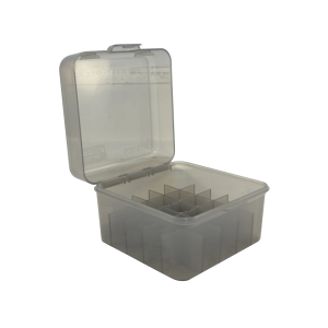 MTM Flip Top Shotshell Box 10, 12 Gauge 2-3/4", 3", 3-1/2" 25-Round Plastic Clear-Smoke