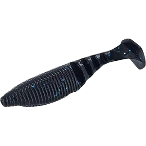 Yamamoto Paddle Tail Zako Swimbait Black w/ Large Blue Flake