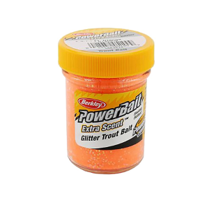 Berkley PowerBait Glitter Trout Bait Fluorescent Orange 1.75oz Jar