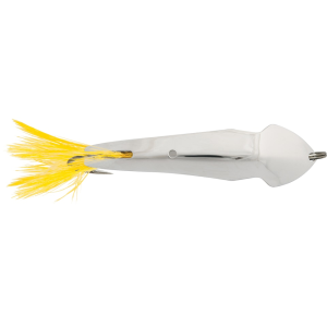 Luhr-Jensen Pet Spoon 012 Spoon Yellow Feather Chrome