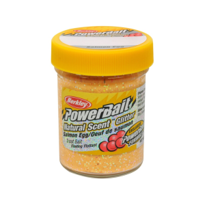 Berkley PowerBait Glitter Trout Bait Salmon Egg Scent Peach 1.75oz Jar