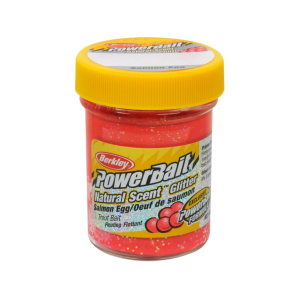 Berkley PowerBait Glitter Trout Bait Salmon Egg Scent Red 1.75oz Jar