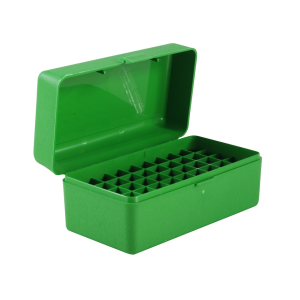 MTM Flip Top Ammo Box 7mm Winchester Short Magnum (WSM), 300 Winchester Short Magnum (WSM), 45-70 Government 50-Round Plastic Green