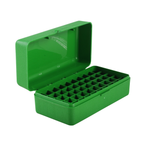 MTM Flip Top Ammo Box 223 WSSM, 243 WSSM, 500 S&W Magnum 50-Round Plastic Green
