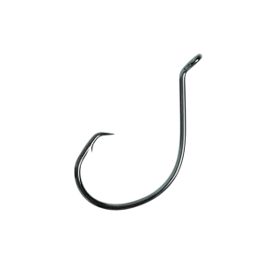 Eagle Claw Lazer Circle Up Eye Non-Offset Hook #6/0 Platinum Black 5PK