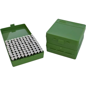 MTM Flip Top Ammo Box 40 S&W, 10mm Auto, 45 ACP 100-Round Plastic Green
