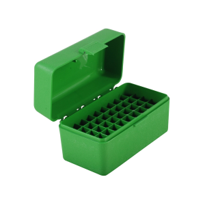 MTM Flip Top Ammo Box 17 Remington, 204 Ruger, 223 Remington 50-Round Plastic Green