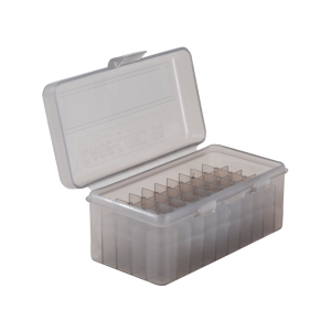 MTM Flip Top Ammo Box 17 Remington, 204 Ruger, 223 Remington 50-Round Plastic Smoke