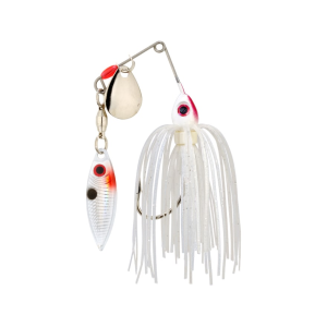 Strike King Mini-King Red Eyed Tandem Spinnerbait 1/8oz White Silver/White