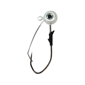 Eagle Claw Lazer Sharp Pro-V Weedless Eagle Eye 1/8oz Round Ball Jighead Pearl/White