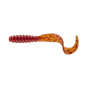 Mister Twister Meeny Curly Tail 3" Grub Motor Oil/Red Flake 20PK