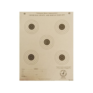 NRA Official Air Rifle Training Target TQ-5/5 25' Paper 100PK
