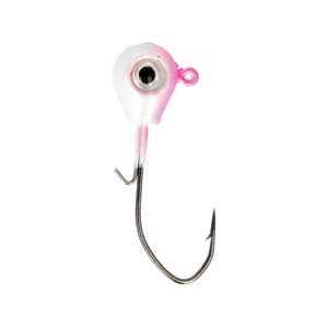 Eagle Claw Lazer Sharp Pro-V Tear Drop 1/2oz Round Ball Jighead Pink/White
