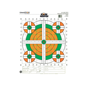 Champion Score Keeper 100-Yard Rifle Paper Sight In Target Fluorescent Orange/Green Bullseye 14" x 18" 12PK