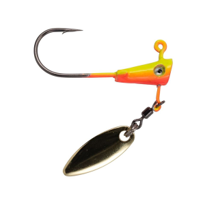 Crappie Magnet Fin Spin 1/16oz Underspin Jighead Chartreuse/Orange