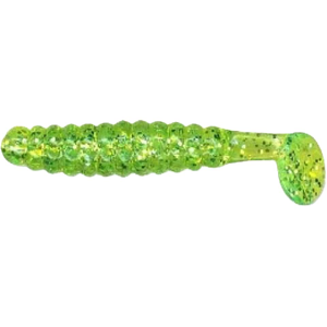 Charlie Brewer's Crappie Slider Grub Chartreuse Glitter