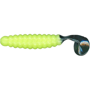 Charlie Brewer's Crappie Slider Grub Creamy Green/Black Tail
