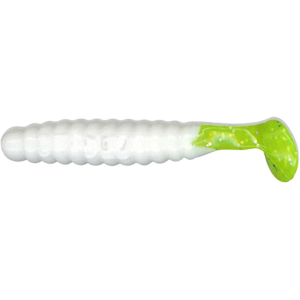 Charlie Brewer's Crappie Slider Grub White/Chartreuse