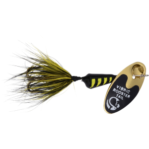Worden's Vibric Rooster Tail 456 Inline Spinner 1/4oz Black/Yellow Tiger Mylar