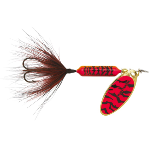 Worden's Rooster Tail 208 Inline Spinner 1/8oz Flo Red Black Tiger Bronze