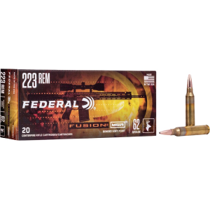 Federal Fusion MSR 223 Remington Ammo 62 Grain Bonded Round Nose Case of 200 (10 Boxes of 20) - Federal Premium