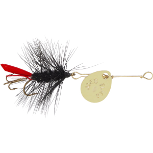 Joe's Flies Short Striker #8 Inline Spinner Black Wooly Worm Gold