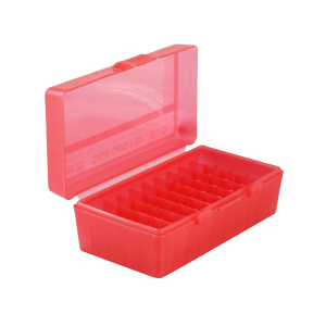 MTM Flip Top Ammo Box 41 Remington Magnum, 44 Remington Magnum, 45 Colt (Long Colt) 50-Round Plastic Red