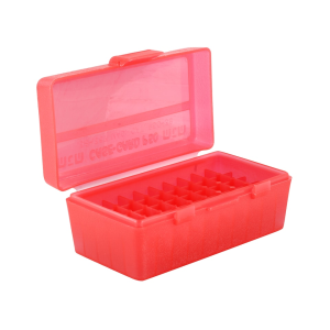 MTM Flip Top Ammo Box 38 Special, 357 Magnum 50-Round Plastic Red