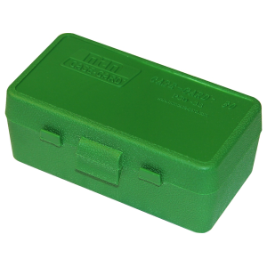 MTM Flip Top Ammo Box 38 Special, 357 Magnum 50-Round Plastic Green