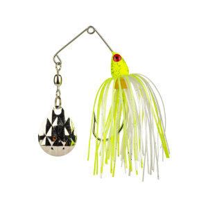 Strike King Mini-King Single Colorado Spinnerbait 1/8oz Chartreuse Head Chartreuse/White Skirt Nickel