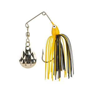 Strike King Mini-King Single Colorado Spinnerbait 1/8oz Yellow Head Black/Yellow Skirt Nickel