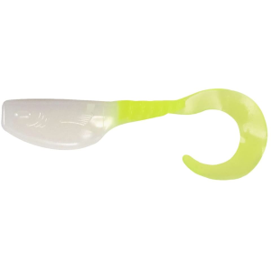 Crappie Magnet Slab Curly Grub White/Chartreuse
