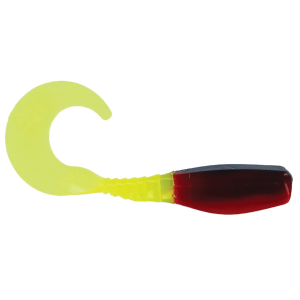 Big Bite Baits Curly Tail Crappie Minnr Grub Black/Red/Chartreuse