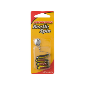 Johnson Beetle Spin 1/32oz Black Yellow Stripe/Red Belly Nickel