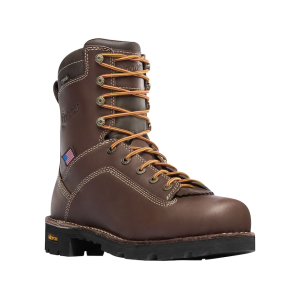 Danner Men's Quarry 8" Waterproof Aluminum Toe Work Boots Leather Brown 14 D - Danner