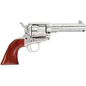 Taylor's & Company 1873 Cattleman Floral Engraved 45 Colt (Long Colt) Revolver 5.5" White Heat Treated Barrel 6 Round Walnut Grip