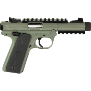 Ruger Mark IV Tactical 22/45 22 Long Rifle Pistol 4.4" Threaded Barrel 10+1 Round Jungle Green Slide Black Grip Jungle Green Frame