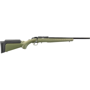 Ruger American Bolt Action Rifle 22 Long Rifle 18" Blued Threaded Barrel Black Frame OD Green Adjustable Stock