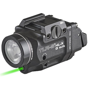Streamlight TLR-8 HL-X G Sub USB Weapon Light with Green Laser for Glock 43X,48 Black