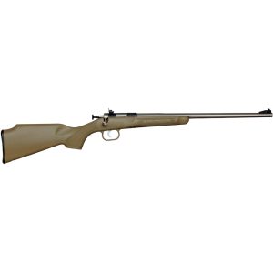 Crickett G2 Single Shot Youth Rifle 22 Long Rifle 16.125" Stainless Barrel Black Frame Desert Tan Monte Carlo Stock
