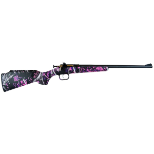 Crickett G2 Single Shot Youth Rifle 22 Long Rifle 16.125" Blued Barrel Black Frame Muddy Girl Monte Carlo Stock