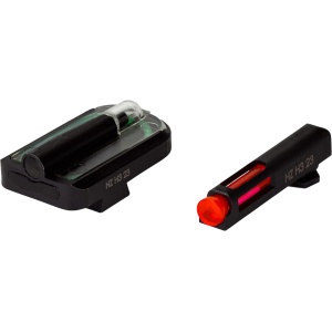HIVIZ FASTDOT H3 Fiber Optic/Tritium Sight Set for S&W M&P Compact/Full Size Red Front, Green Rear