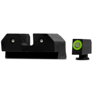 XS R3D Night Sight Set for Glock 17, 19, 22, 23, 24, 26, 27, 31, 32, 33, 34, 35, 36, 38 Steel 3-Dot Tritium Ember Glow Front Dot with Green Outline